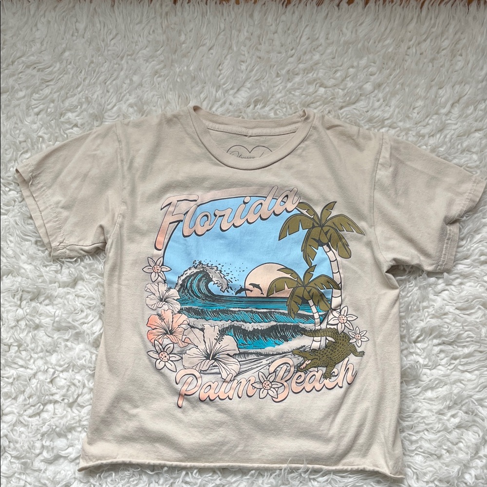 Palm Beach Kids Graphic Tee - Cream